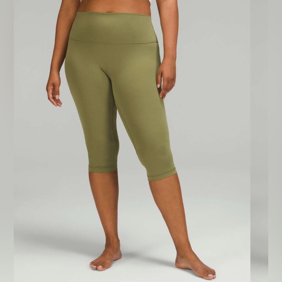 Lululemon Align High-Rise Crop 17" Bronze Green size 6 nulu - Picture 2 of 6